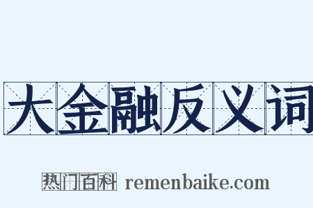 大金融反义词是什么意思的图片